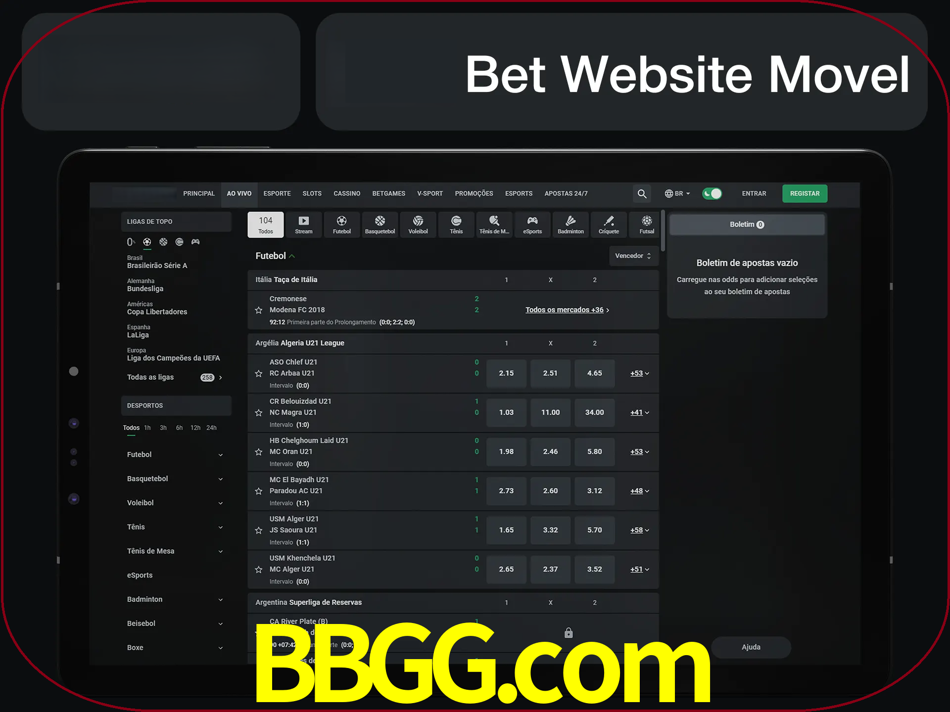 Use nosso website em qualquer dispositivo.